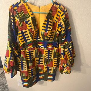 Custom made African print dress. Never warn. Size US 4